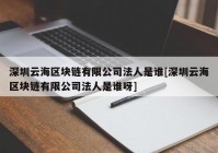 深圳云海区块链有限公司法人是谁[深圳云海区块链有限公司法人是谁呀]